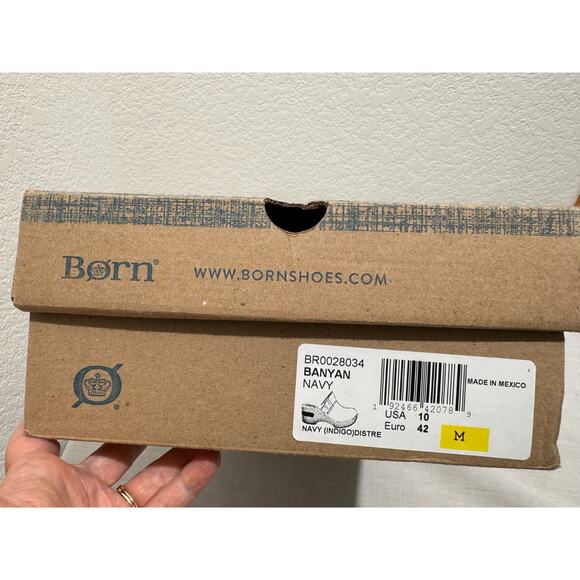 Womens Born Banyan Clogs Mules Navy Blue Indigo Suede Leather 10M NIB - Picture 2 of 9